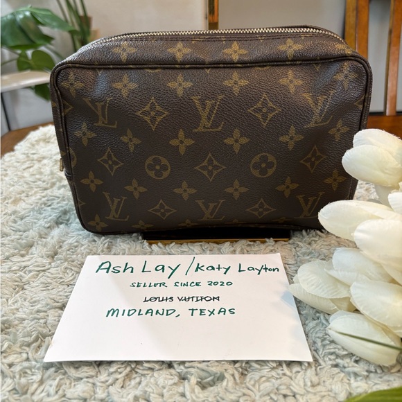 Louis Vuitton Classic Brown Monogram Toiletry Bag Trousse 24 - Picture 1 of 11